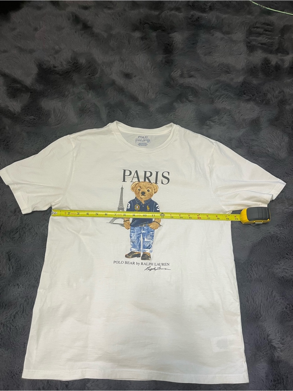 Ralph Lauren White 'Paris Bear' Graphic Crewneck Cotton Boys T-Shirt (18-20) - Picture 8 of 10